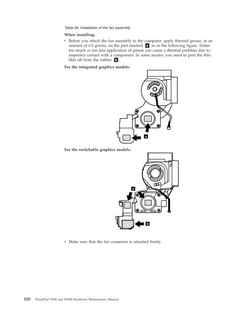 Thinkpad T500 and W500 Hardware Maintenance Manual - Lenovo