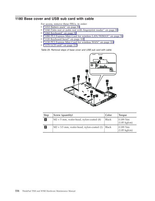 Thinkpad T500 and W500 Hardware Maintenance Manual - Lenovo