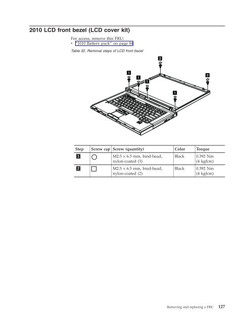 Thinkpad T500 and W500 Hardware Maintenance Manual - Lenovo