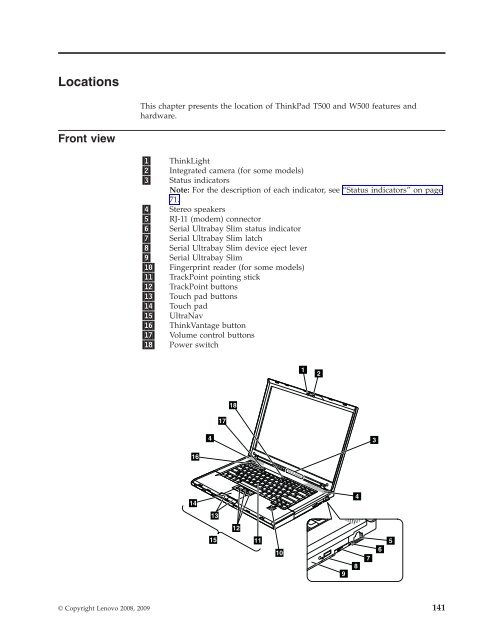 Thinkpad T500 and W500 Hardware Maintenance Manual - Lenovo