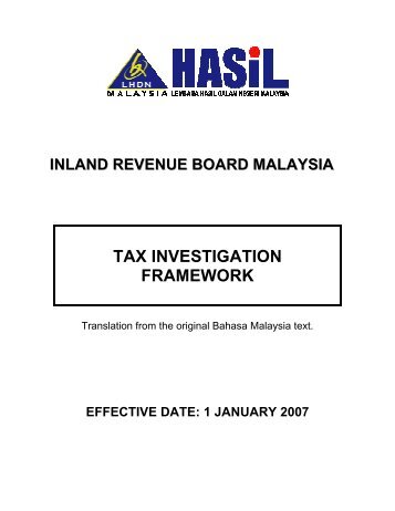 TAX INVESTIGATION FRAMEWORK