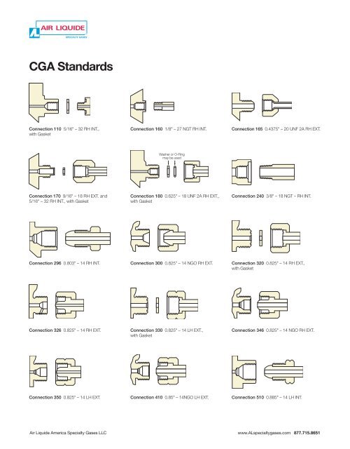 CGA and DISS Standards Air Liquide America Specialty Gases