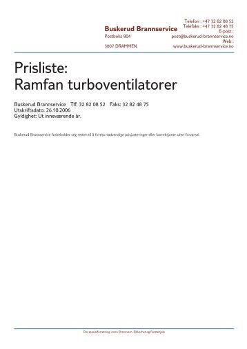 Ramfan turboventilatorer - Buskerud Brannservice