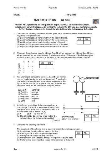 QUIZ 1-2 Feb 11th 2010 - DrJJ - UiTM