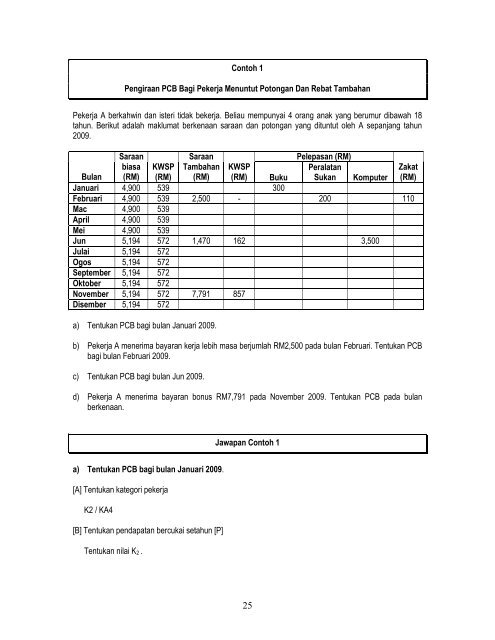 CONTOH PENGIRAAN UNTUK KA