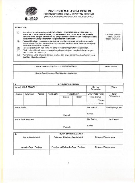 (UniMAP) Secara Peminjaman - Jabatan Pendaftar - Universiti ...