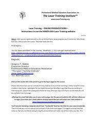 ONLINE PRESENTATIONS - Laser Training