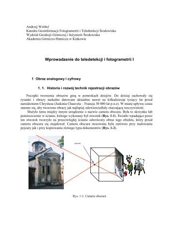 Wprowadzenie do teledetekcji i fotogrametrii I