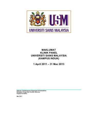 Senarai Panel Klinik Dan Farmasi USM 1/4/2011 - Universiti Sains ...