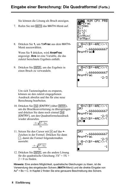 TI-82 STATS GRAPHISCHER RECHNER Bedienungsanleitung