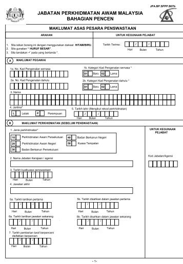 Maklumat Asas Pesara Penswastaan - Portal Pencen - JPA