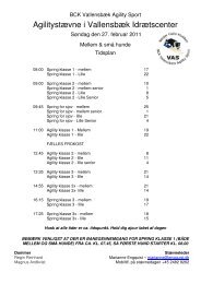 SÃ¸ndagens program - VallensbÃ¦k Agility Sport