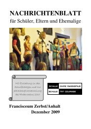 NACHRICHTENBLATT - Förderverein Francisceum Zerbst e. V.