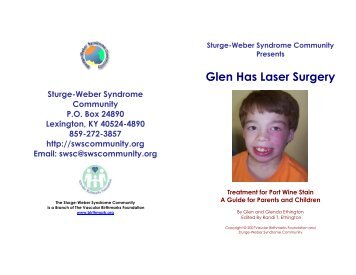 Glen Has Laser Surgery, Treatment for - Sturge-Weber Syndrome ...