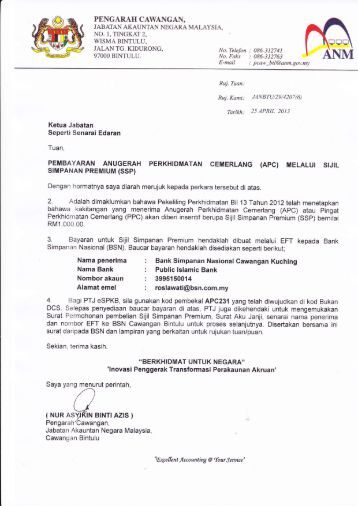 Surat Rasmi Penutupan Akaun Bank - ARasmi