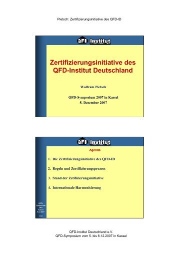 Zertifizierungsinitiative des QFD-Institut Deutschland - QFD-ID