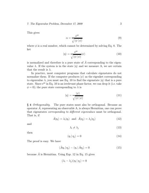 Chapter 7. The Eigenvalue Problem