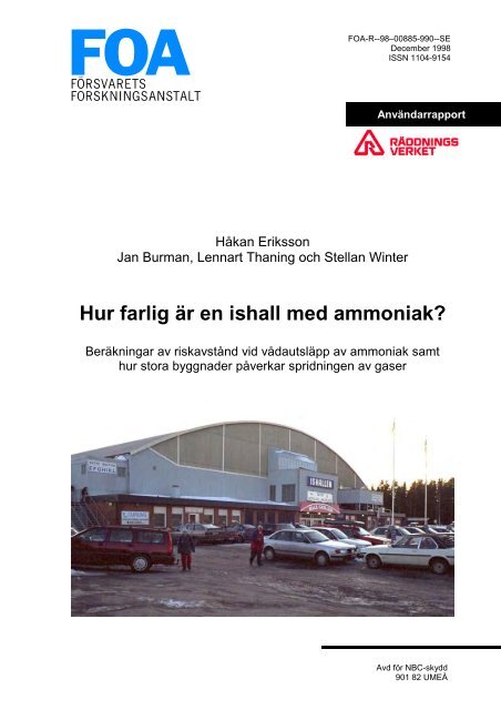 Hur farlig Ã¤r en ishall med ammoniak?