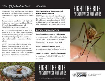 West Nile Virus Brochure - Cook County Department of Public Health