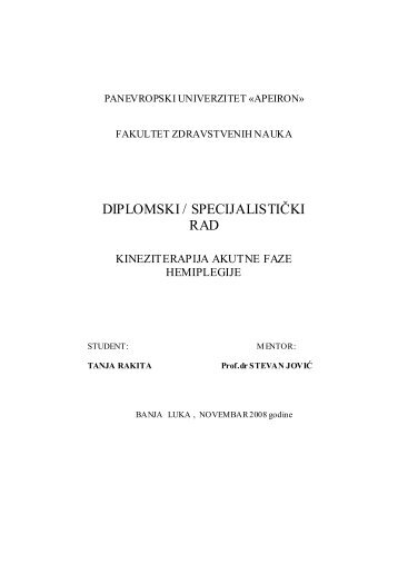 diplomski / specijalistiÄki rad - Panevropski univerzitet Apeiron