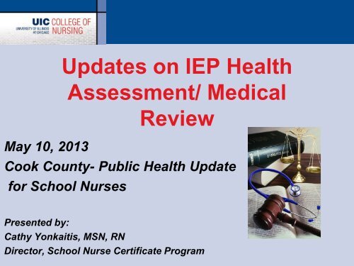 Updates on IEP Health Assessment - Cook County Department of ...