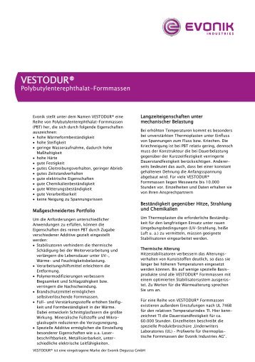Eigenschaften von VESTODUR® Polybutylenterephthalat ...