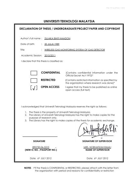 wireless monitoring system of gas detector - Faculty of Electrical ...