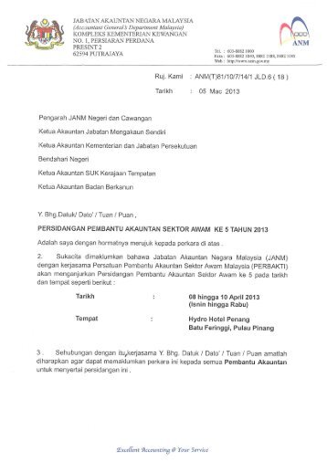 Surat Jemputan ke Persidangan PERBAKTI 2013 - Jabatan ...