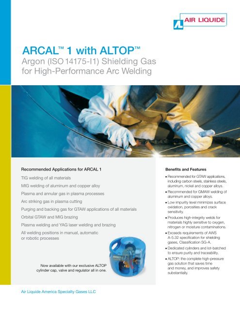 ARCAL 1 with ALTOP - Air Liquide America Specialty Gases