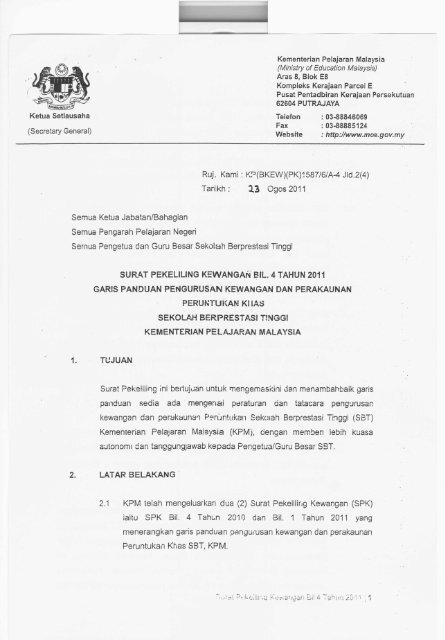Surat Pekeliling Kewangan Bil.4 Tahun 2011 - KPM