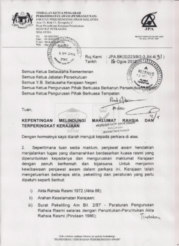 Kepentingan Melindungi Maklumat Rahsia Dan Terperingkat Kerajaan