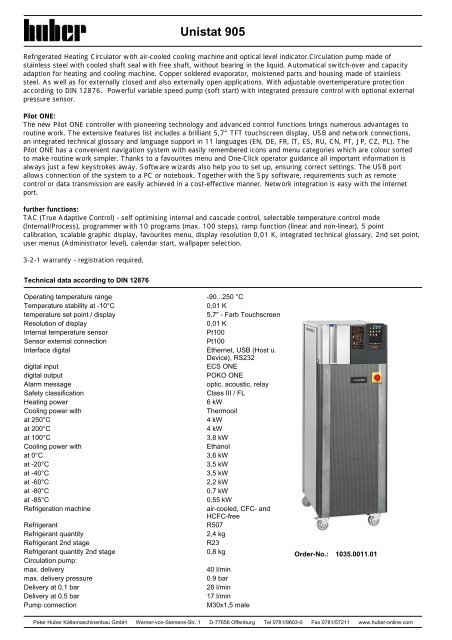 Unistat 905 - HUBER