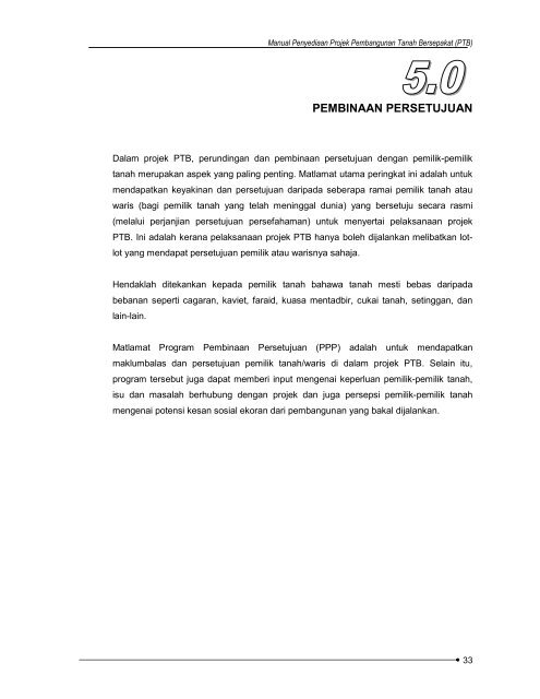 Manual Penyediaan Projek Pembangunan Tanah Bersepakat - JPBD