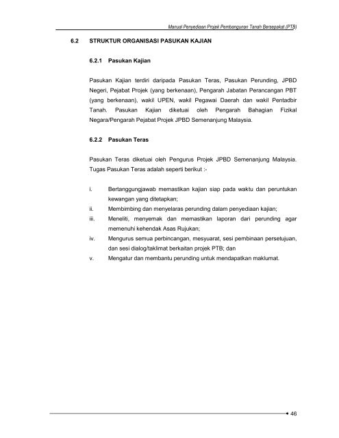 Manual Penyediaan Projek Pembangunan Tanah Bersepakat - JPBD