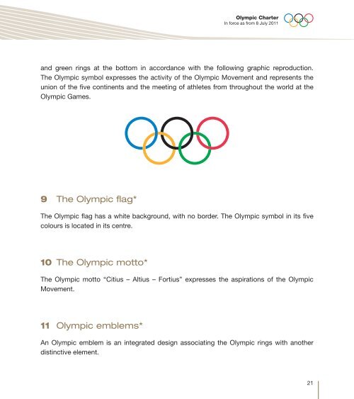 OLYMPIC CHARTER