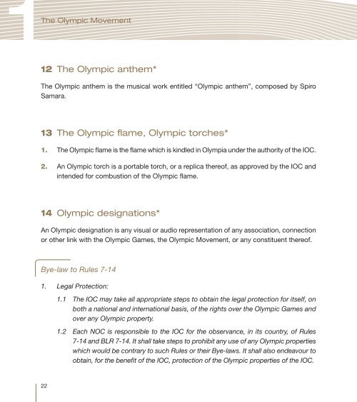 OLYMPIC CHARTER