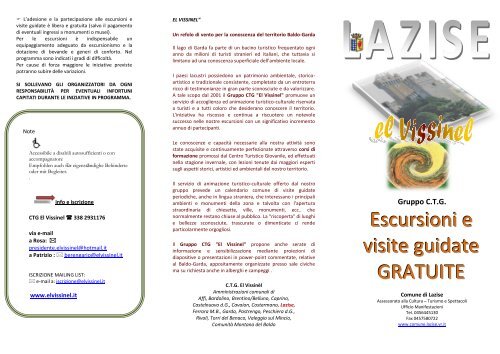 Escursioni e visite guidate GRATUITE - Comune di Lazise