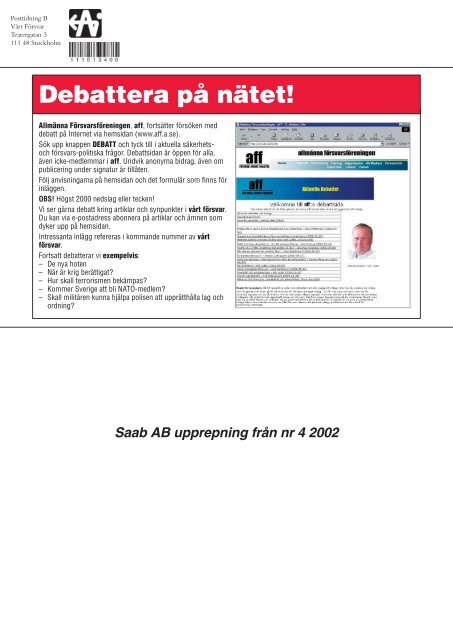 Nr 1/ 2003 ÃrgÃ¥ng 115 - allmÃ¤nna fÃ¶rsvarsfÃ¶reningen