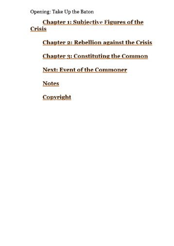 Chapter 1: Subjective Figures of the Crisis ... - Negri in English