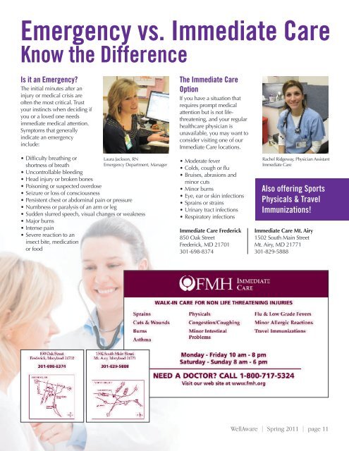 Spring 2011: FMH Emergency Services -  Frederick Memorial Hospital