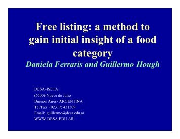 Free listing: a method to gain initial insight of a food category