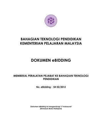 DOKUMEN eBIDDING - Bahagian Teknologi Pendidikan