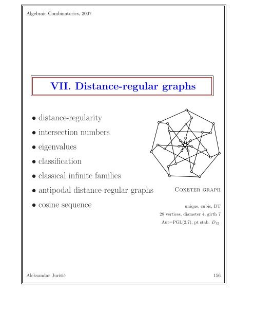 VII. Distance-regular graphs