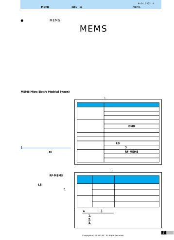 マイクロマシン／MEMS用 露光技術と装置 - ウシオ電機