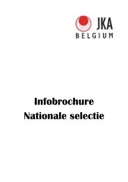 Infobrochure Nationale selectie - JKA-Vlaanderen
