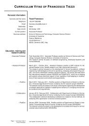 curriculum vitae of francesco tiezzi - IMT Institute for Advanced ...