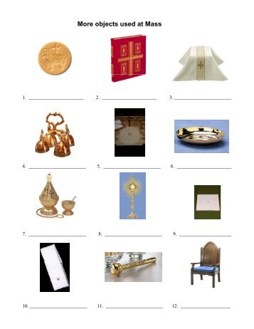 More Objects Used at Mass - Write what the object is ... - Catholic Mom