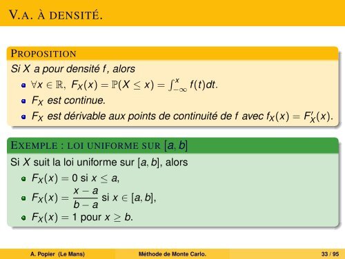 MÃ©thode de Monte Carlo. - UniversitÃ© du Maine