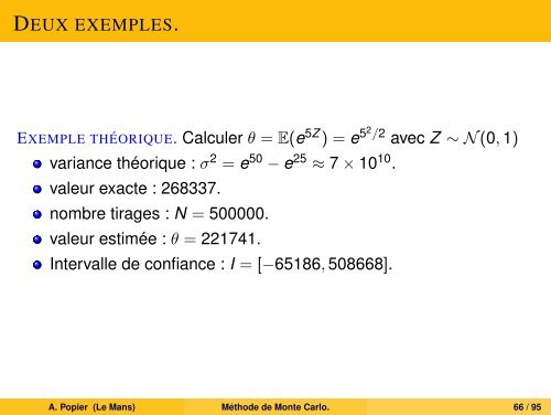 MÃ©thode de Monte Carlo. - UniversitÃ© du Maine