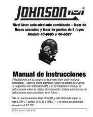 Manual de instrucciones - Johnson Level